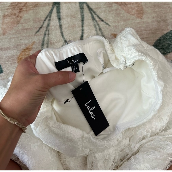 LULU’S Sweet Perception White Lace Strapless Mini Dress - Picture 6 of 6